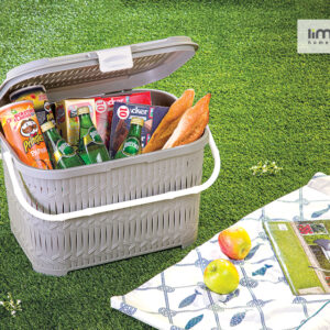 سبد پیک نیک دربدار کوتاه طرح بامبو